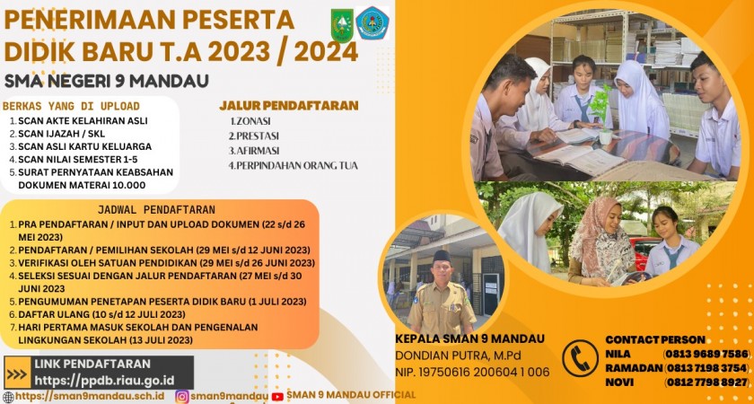 PENERIMAAN PESERTA DIDIK BARU TP. 2023/2024