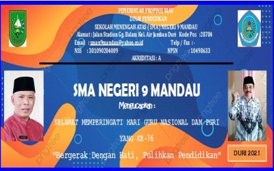 MEMPERINGATI HARI GURU DI SMA NEGERI 9 MANDAU