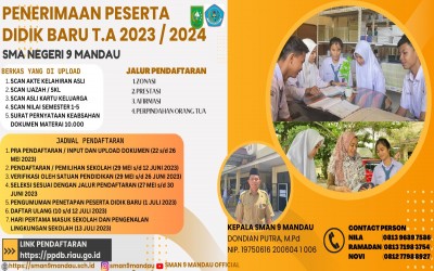 PENERIMAAN PESERTA DIDIK BARU TP. 2023/2024